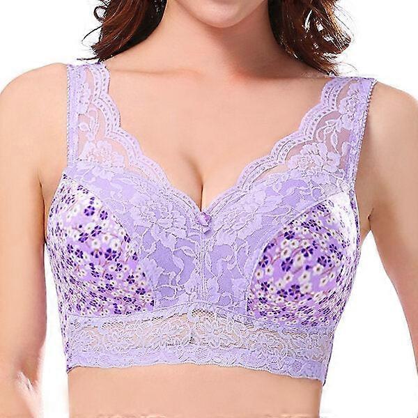 Large Size Cup Full Coverage Wireless Floral Lace Sleeping Leisure Vest Bra