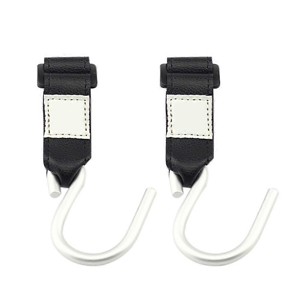 Universal Multi Purpose Stroller Hook Baby Stroller Hanger Accessory(Black Strap+Silver Hook)