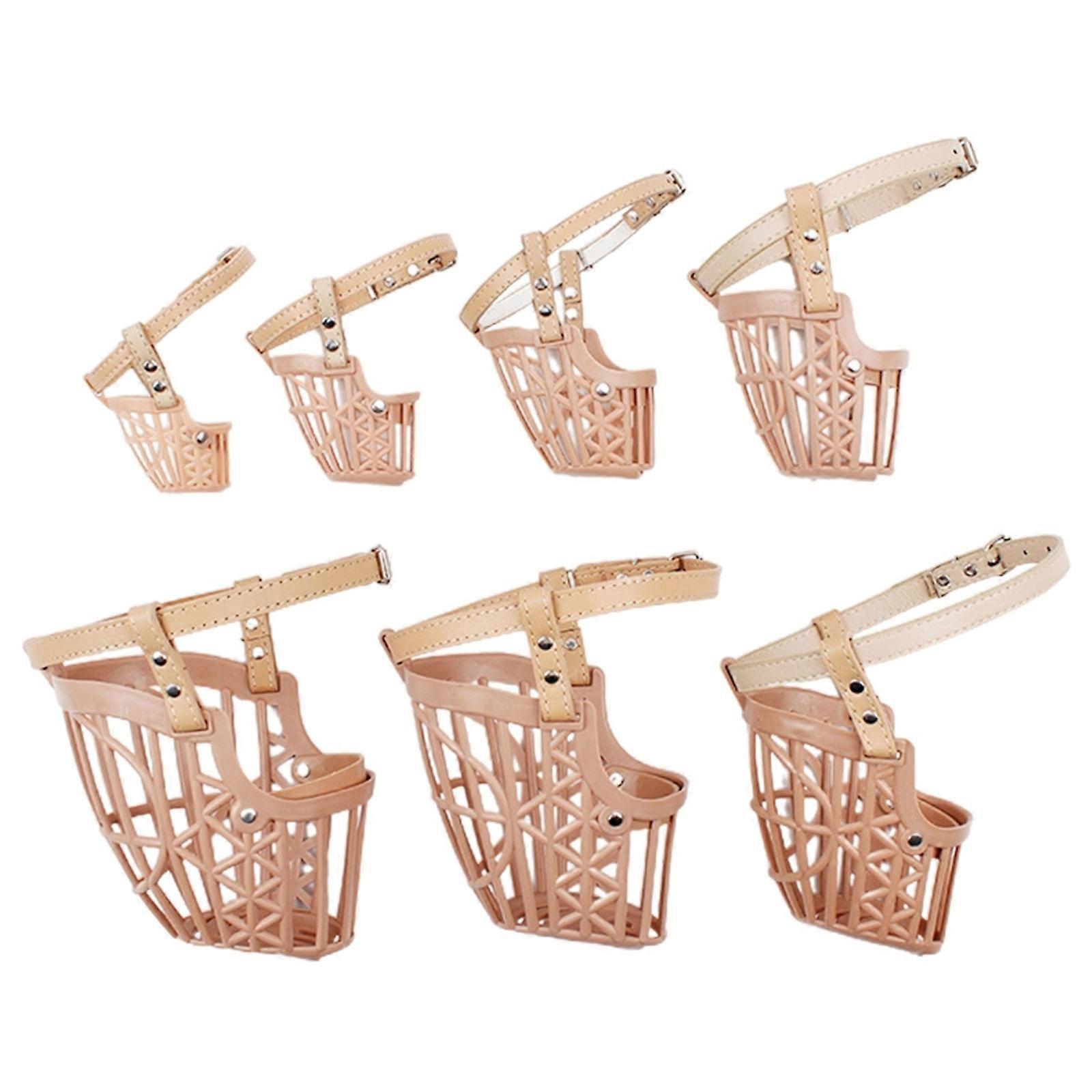 Dog Muzzles Breathable Hollow-out Plastic Muzzle Basket Stop Biting Barkings and Chewing for Small Medium Dogs Training