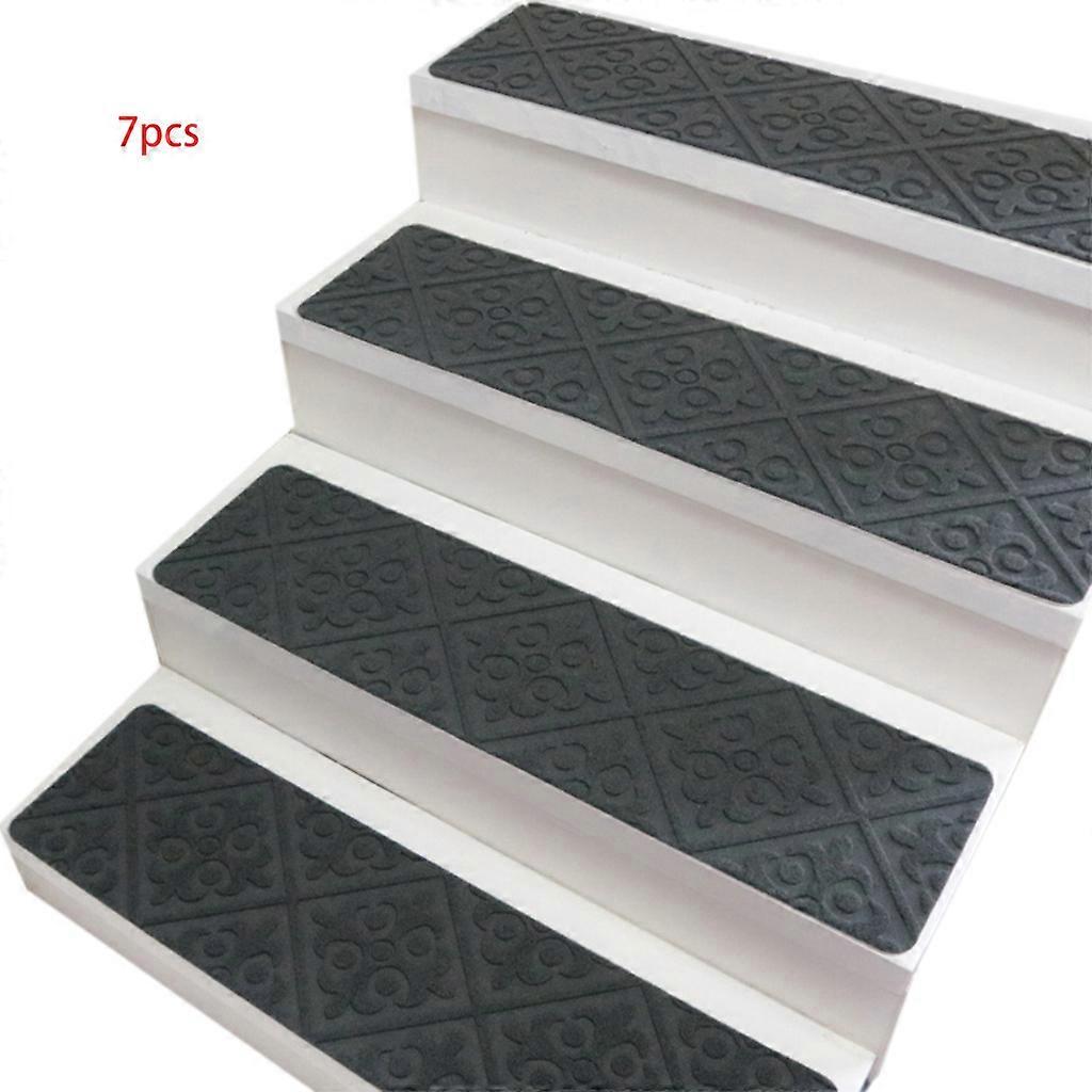 7 Adet Düz Renk Merdiven Basamakları Peluş Halı Kendinden Yapışkanlı Kaymaz Basamak Halı Pedi