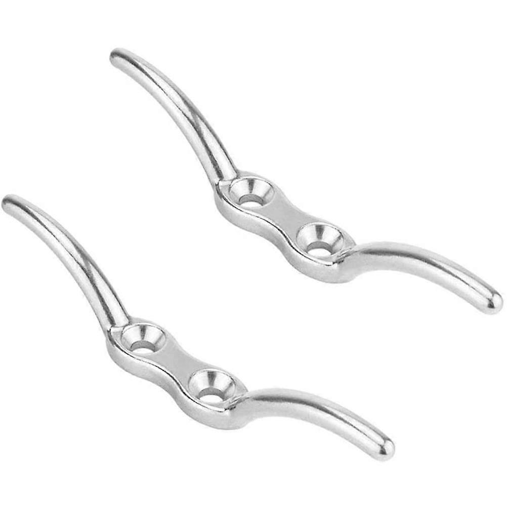 2pcs Stainless Steel Flagpole Cleat Hooks for Multiple Uses