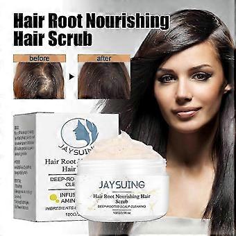 Jaysuing Hair Root Nourishing Scrub reinigt die Kopfhaut gründlich, befeuchtet die Haarwurzeln, glättet das Haar und schützt dickes Haar. B