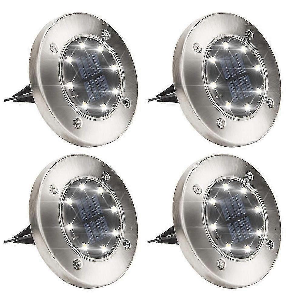 4パックソーラーグランドライト、8 Led防水ランドスケープライト、パティオ、私道、芝生、庭、私道、私道(白)ベテル用ソーラーグラウンドライト