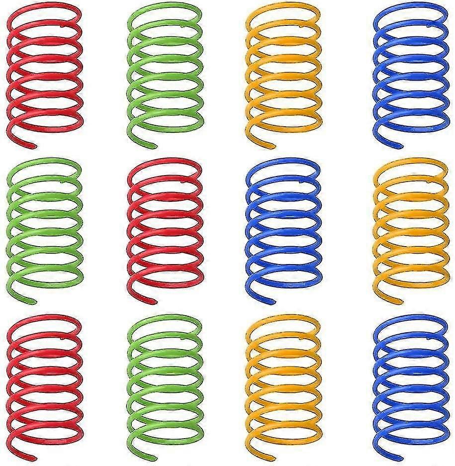 12 Pcs Colorful Spring Cat Toys, Cat Spring Toy Spring Toys For Cats Bpa Free,color Random