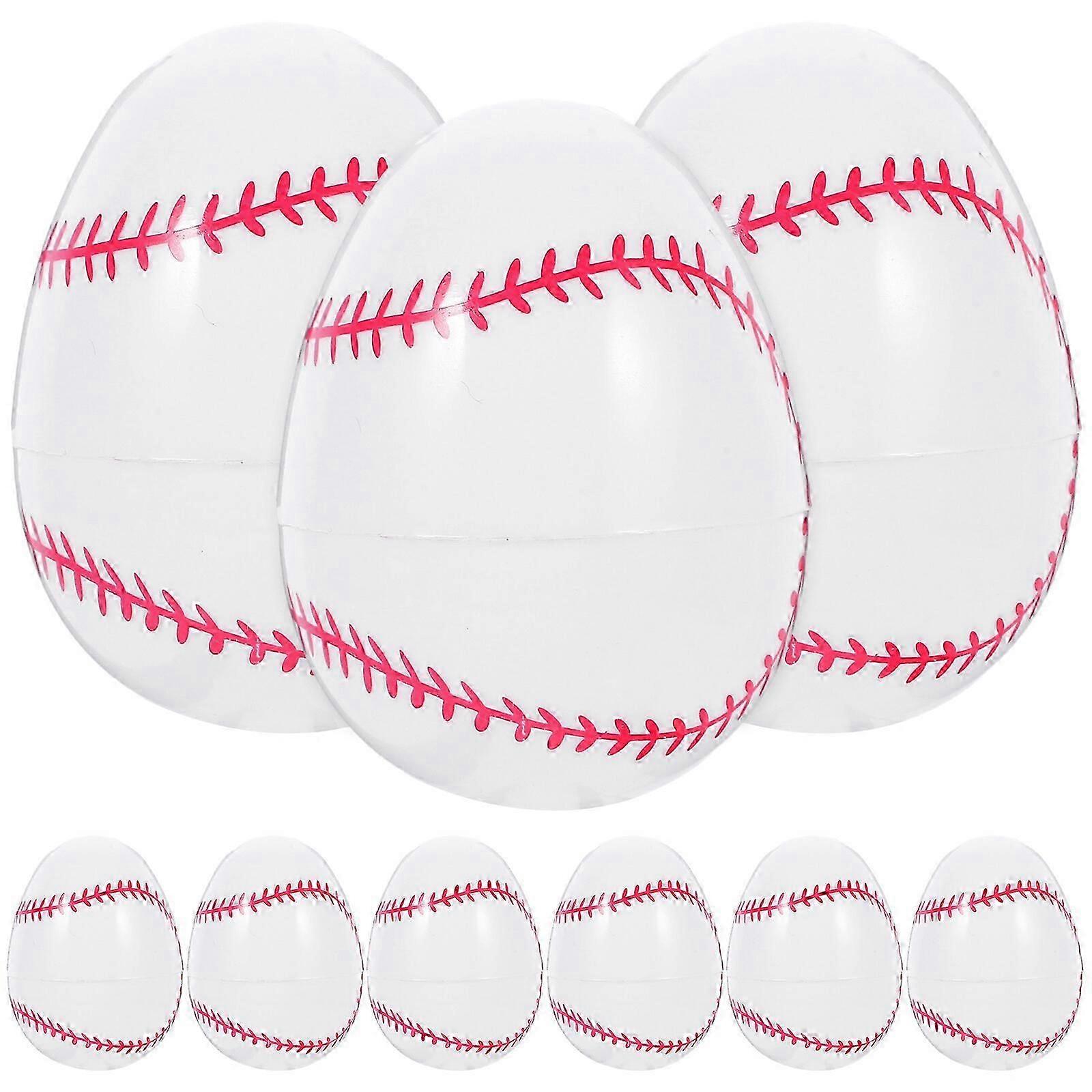 12pcs Printed Plastic Eggs Easter Egg Baseball Easter Basket Stuffer Party Openable Easter Eggs