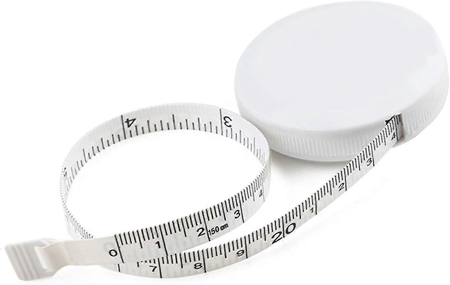 ミシン巻尺、自動格納式カスタムソフトテープメジャー60インチ/ 150 cm、白(2個)