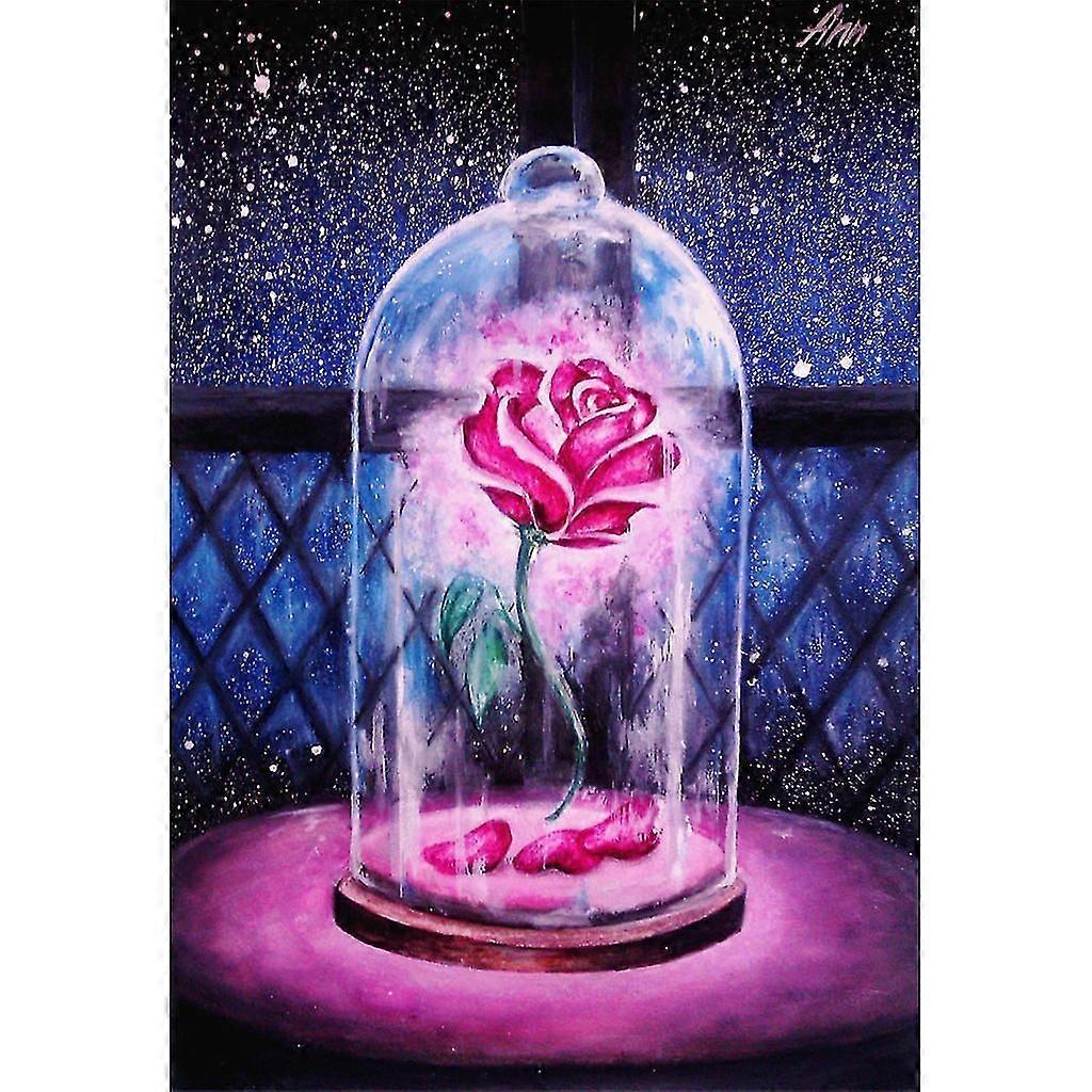Glass Flower 5d Diy Full Drill Diamond Paint Embroidery For Cross Stitch Kit Roo
