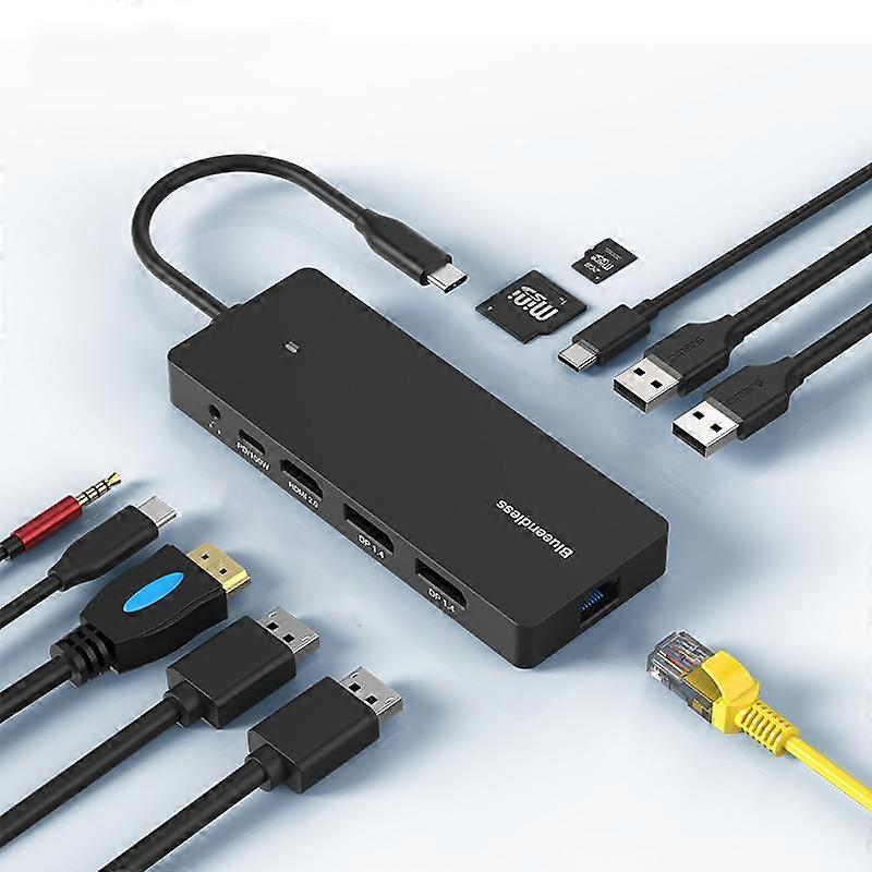 Blueendless Typ-C Gigabit Ethernet Port Multi-Screen Different Display HUB