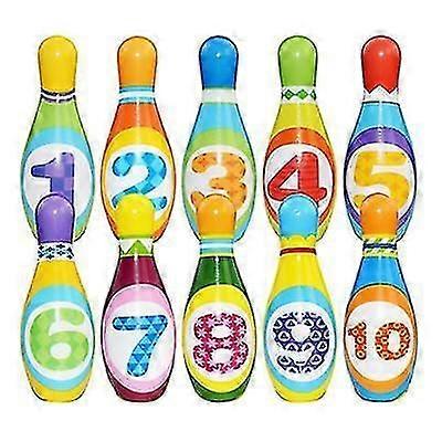 12pcs 어린이 야외 및 실내 부모 - 자식 볼링 스포츠 장난감 set28.5 * 8.5 * 14.5cm - 무작위 포장