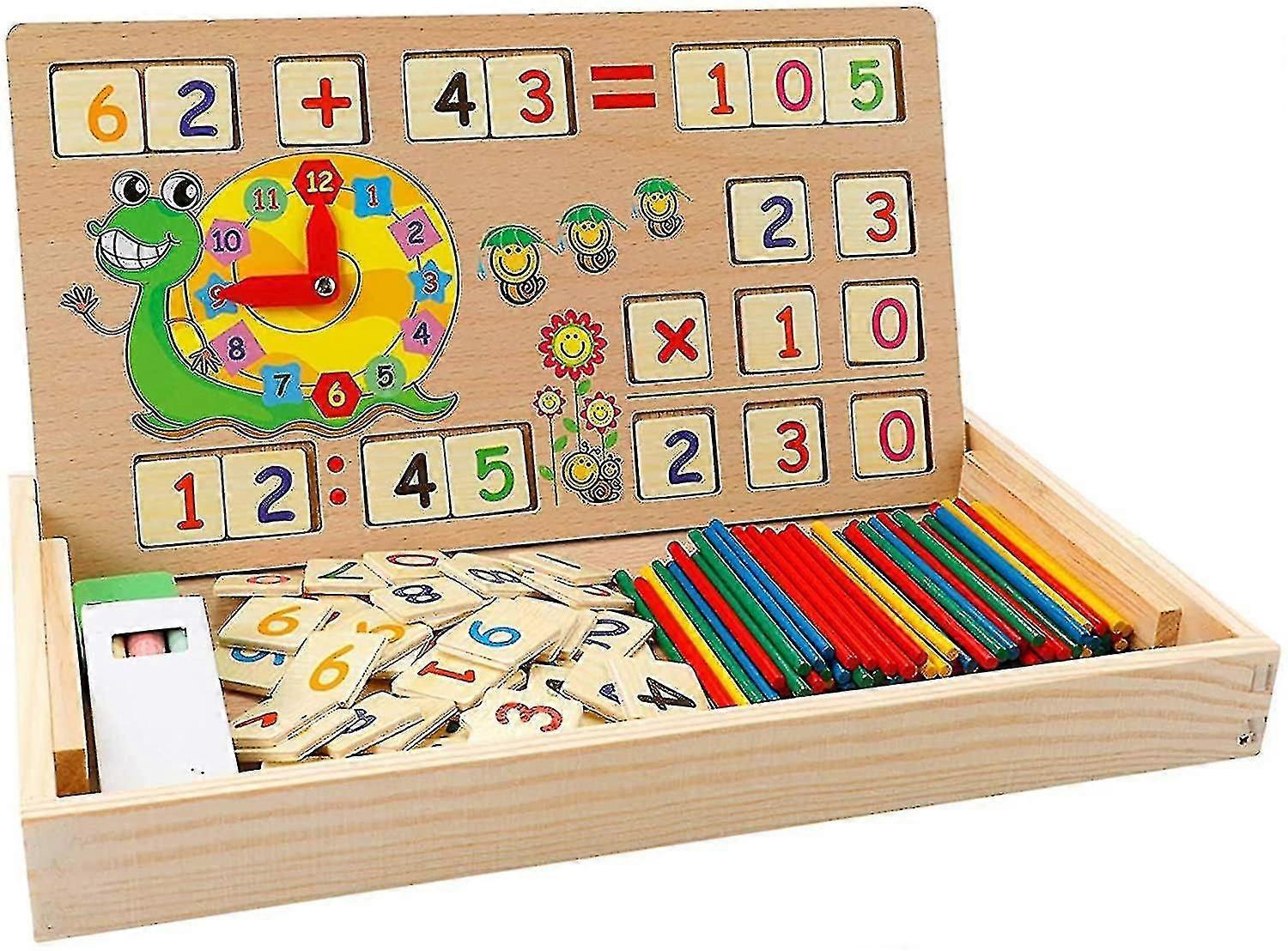 Math Learning Wooden Toy compatible Children 3 4 5 Year