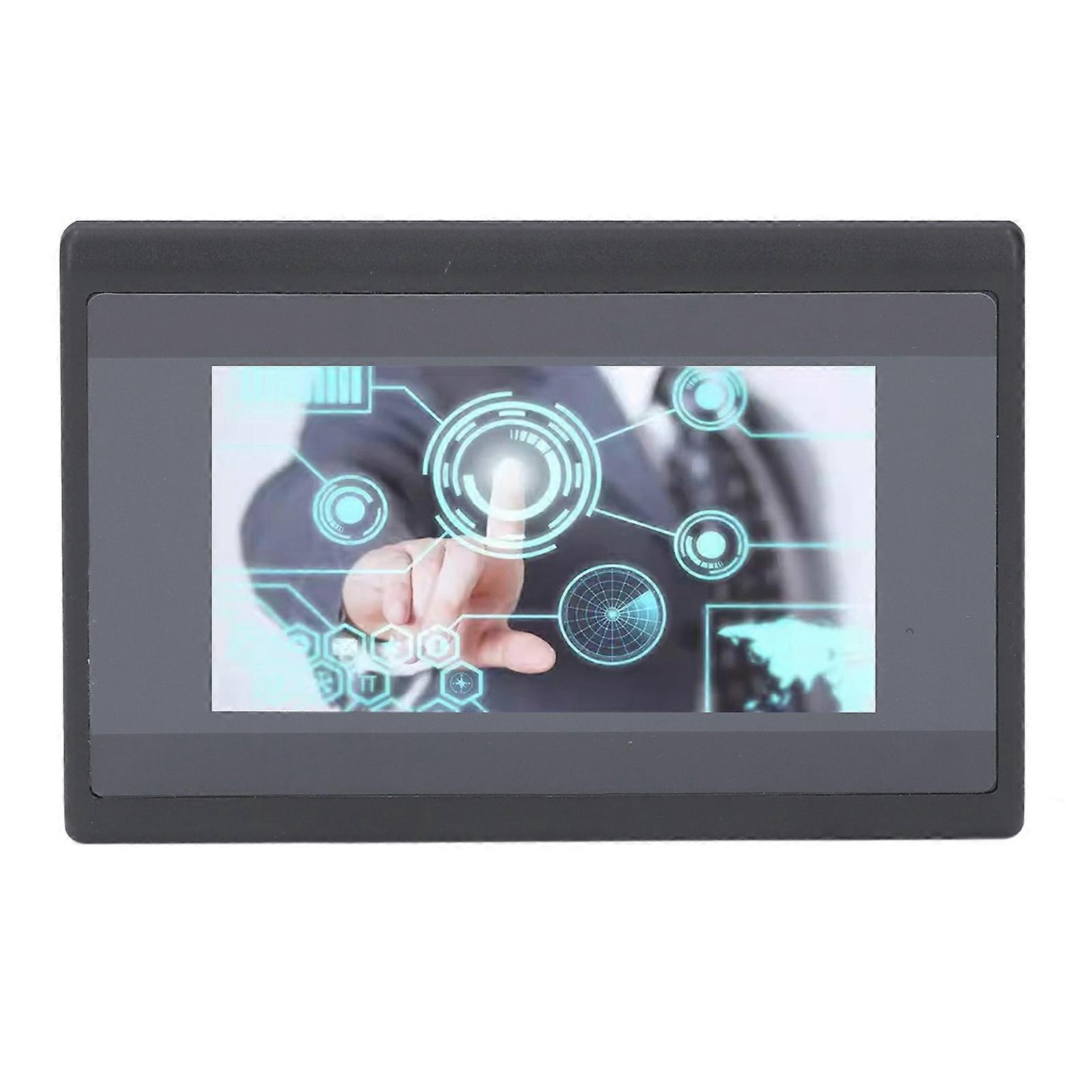 HMI PLC Touch Screen with 2 Way K Type Thermocouple Relay Output DC24V 12 in 10 Out 4.3 Inch LCD Screen for FX3U Series 