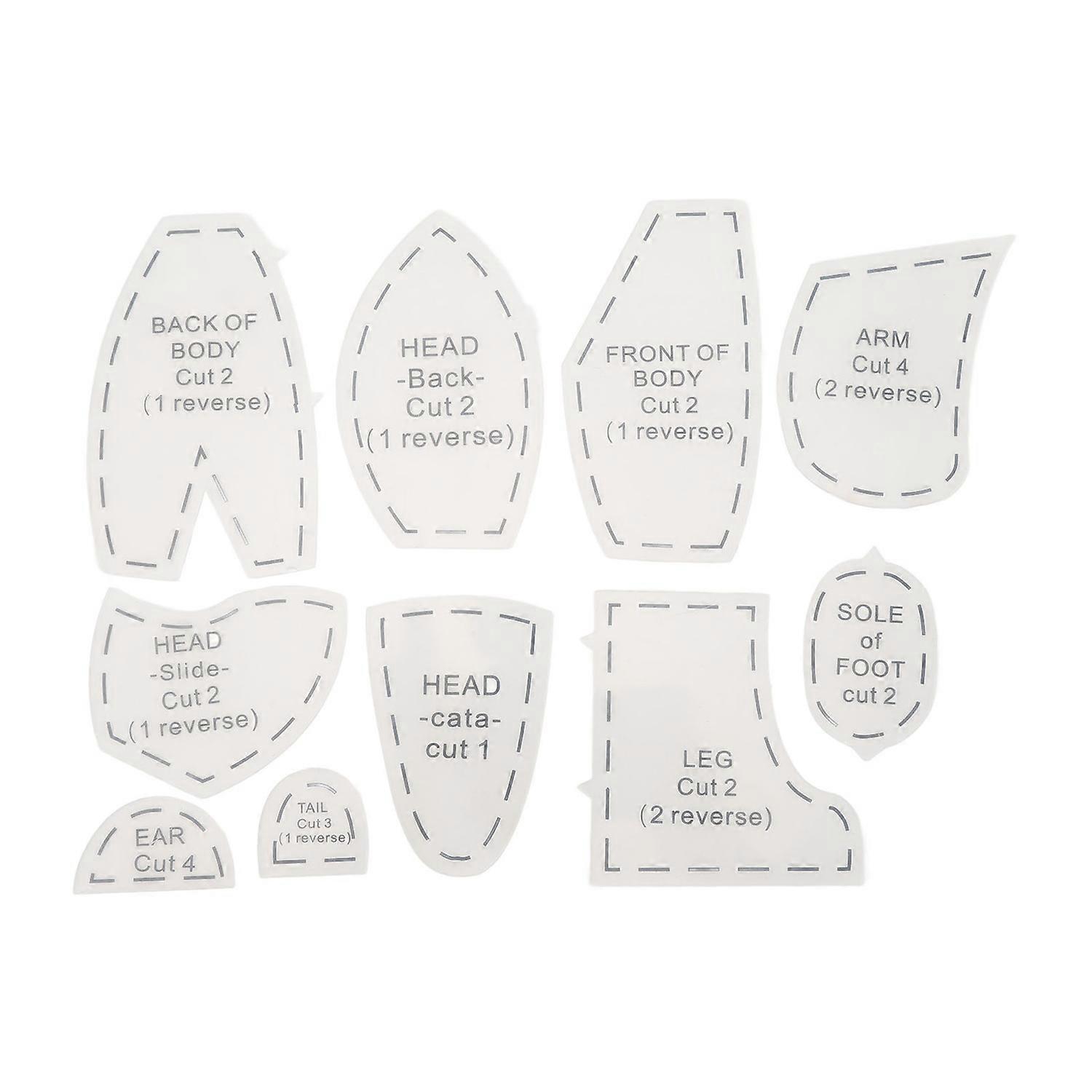 Memory Bear Template Ruler Set Acrylic Memory Bear Sewing Quilting Patterns Template 12 Inch