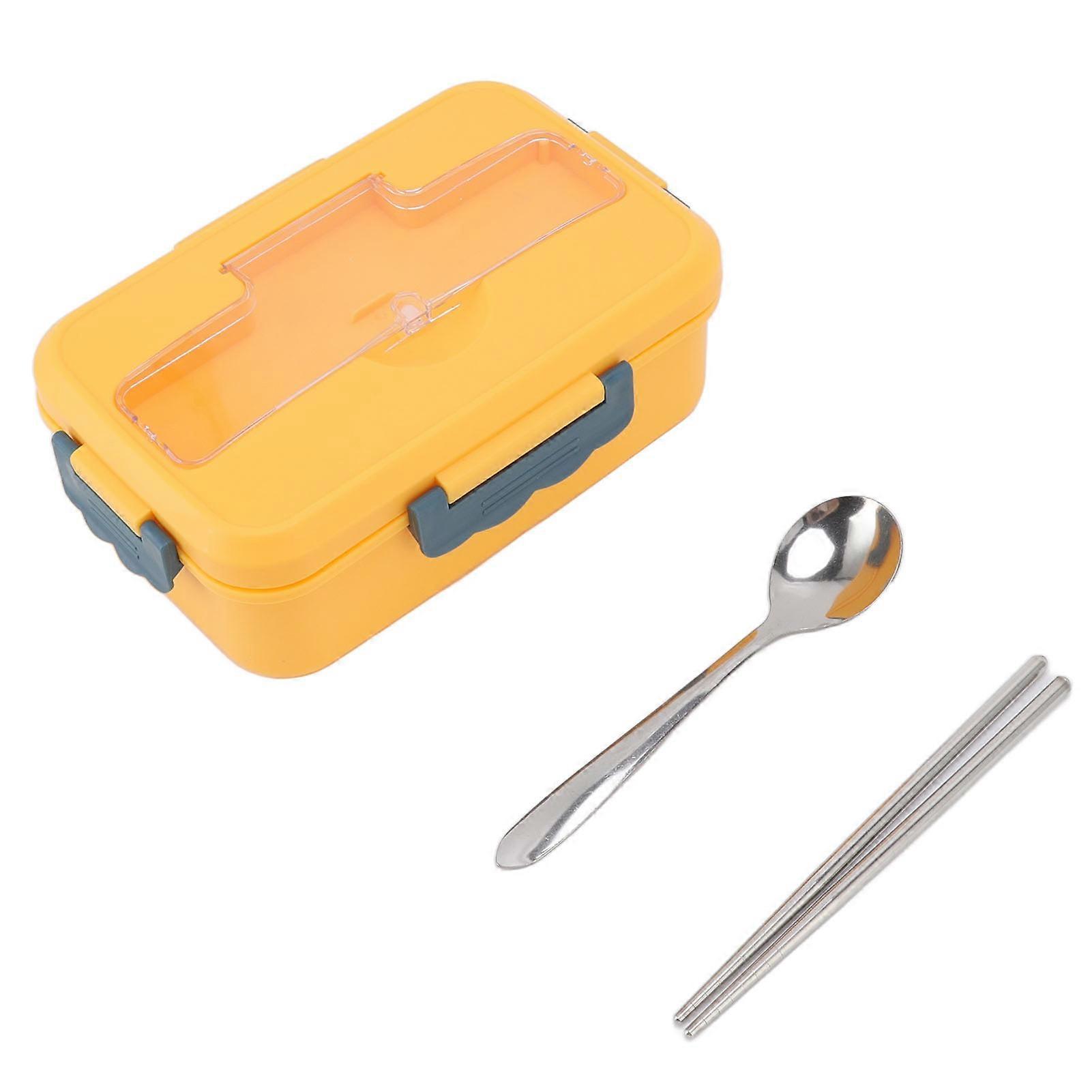 Bento Box Thermal Lunch Container with Spoon, Chopsticks, Leak-Proof, 3-Compartment Design, Ideal for Students