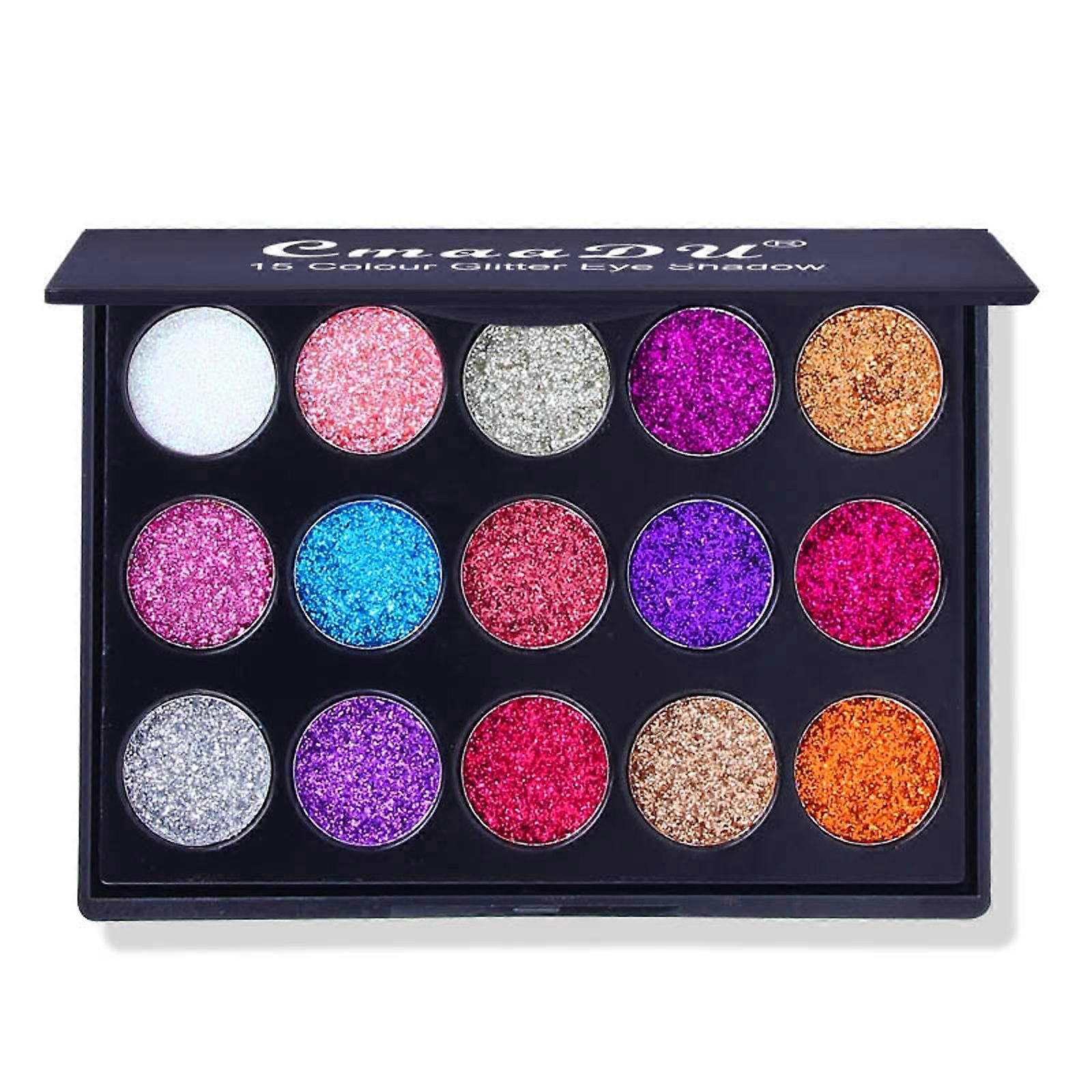 15 Colors Sequined Eyeshadow, Shiny High-gloss Eyeshadow PUW11642