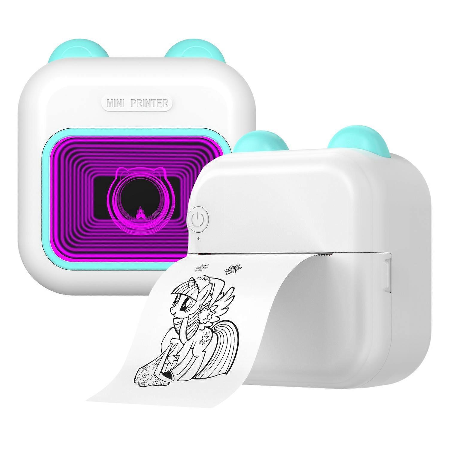 Mini Pocket Thermal Instant Photo Printer 7-Color LED Light Label Maker Machine BT Wireless Connect