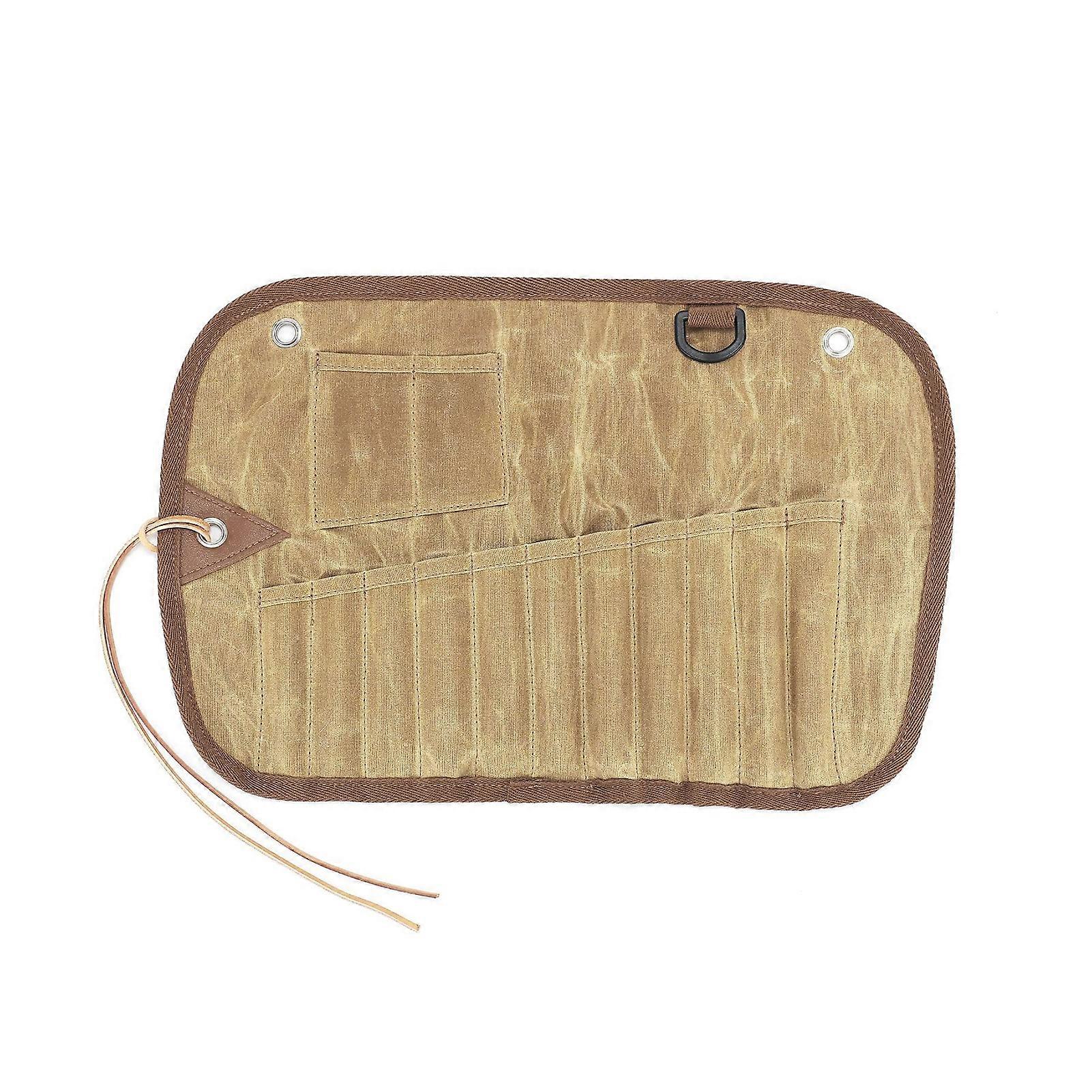 Waxed-canvas Tableware Holder Bag Durable Tableware Holder Bag for Picnic Hiking