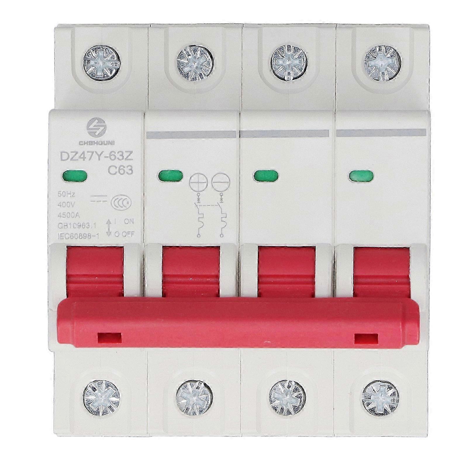 Surge Protective Device Overload Short Circuit Arrester Protector Maximum 400V DZ47Y 63Z C63 4P