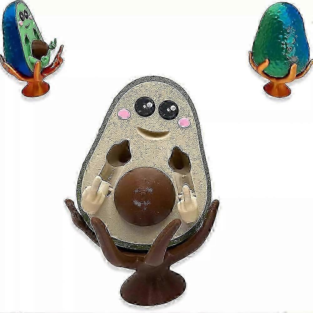 FCK-You-Cado 3D-Printed Avocado Statue with Middle Finger Design