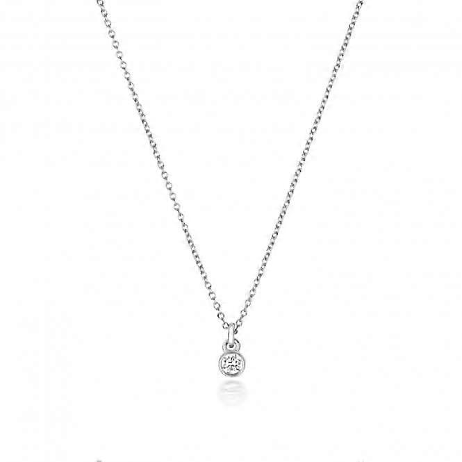 Diamond Jewellery 18ct White Gold Diamond Rubover Necklace NDQ151W