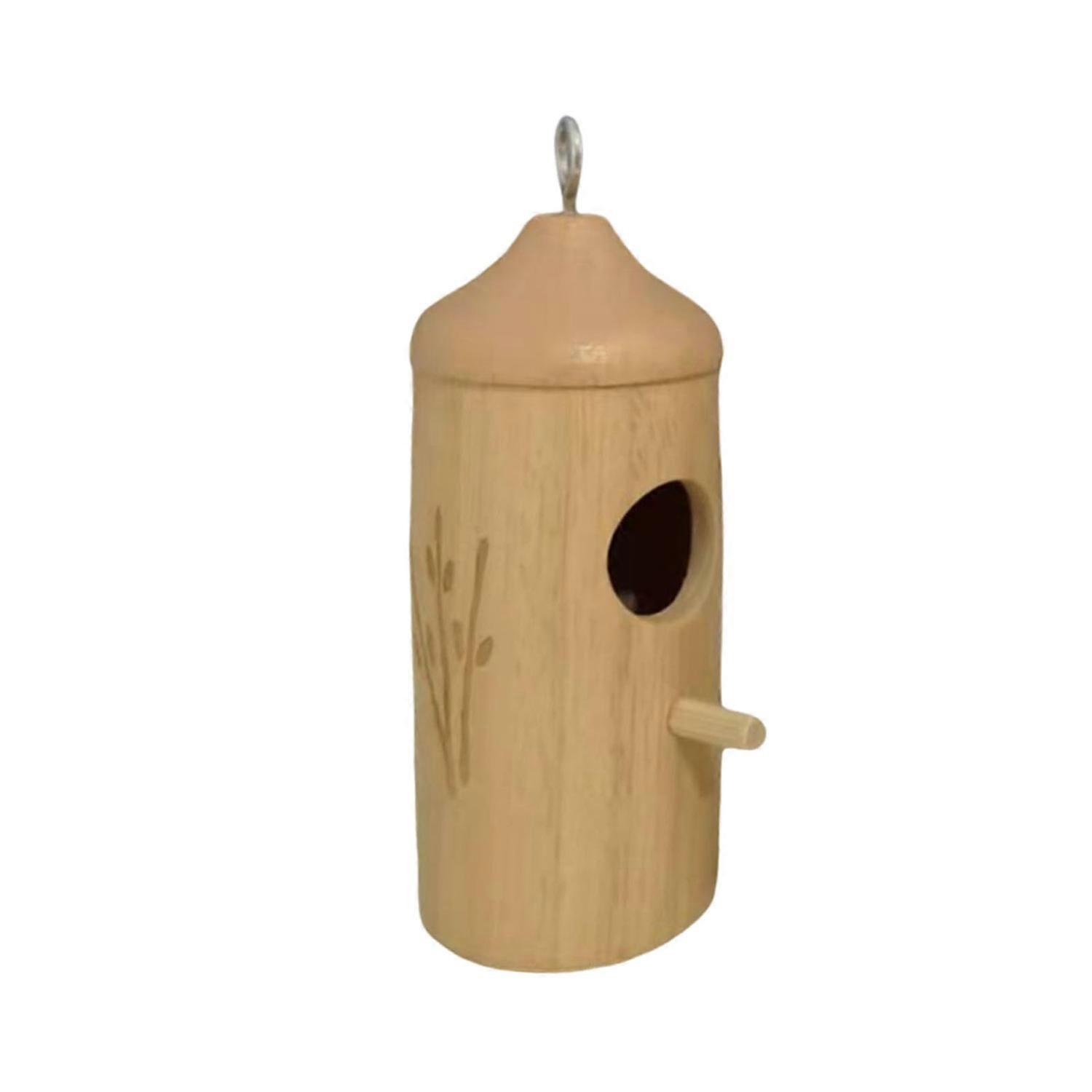 Wooden Hummingbird House for Outside Hanging Small Wildbird Nesting House for Outdoor Garden Porch