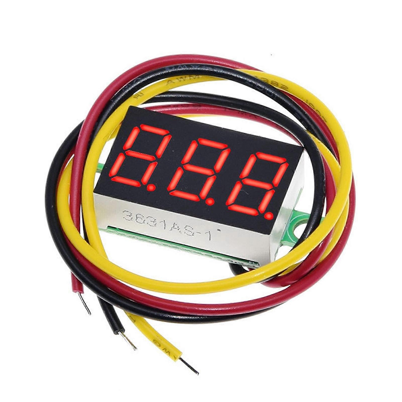 Miniature 0.36 Inch Voltages Gauges Easy To Read Screen Digital Voltmeter for Automotive & Motorcycle Circuit Testing  Red