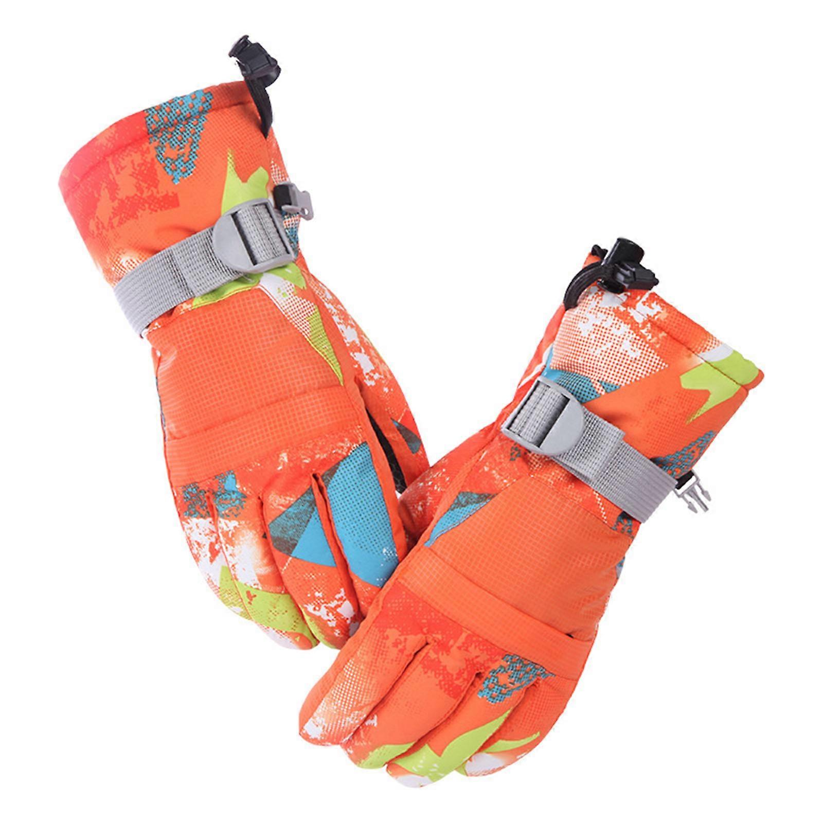 Kids Children Winter Warm Mountain Snowboard for Touch Screen Ski Gloves Waterproof Full Finger Mittens for Outdoor Sports Skiing Cycling Riding