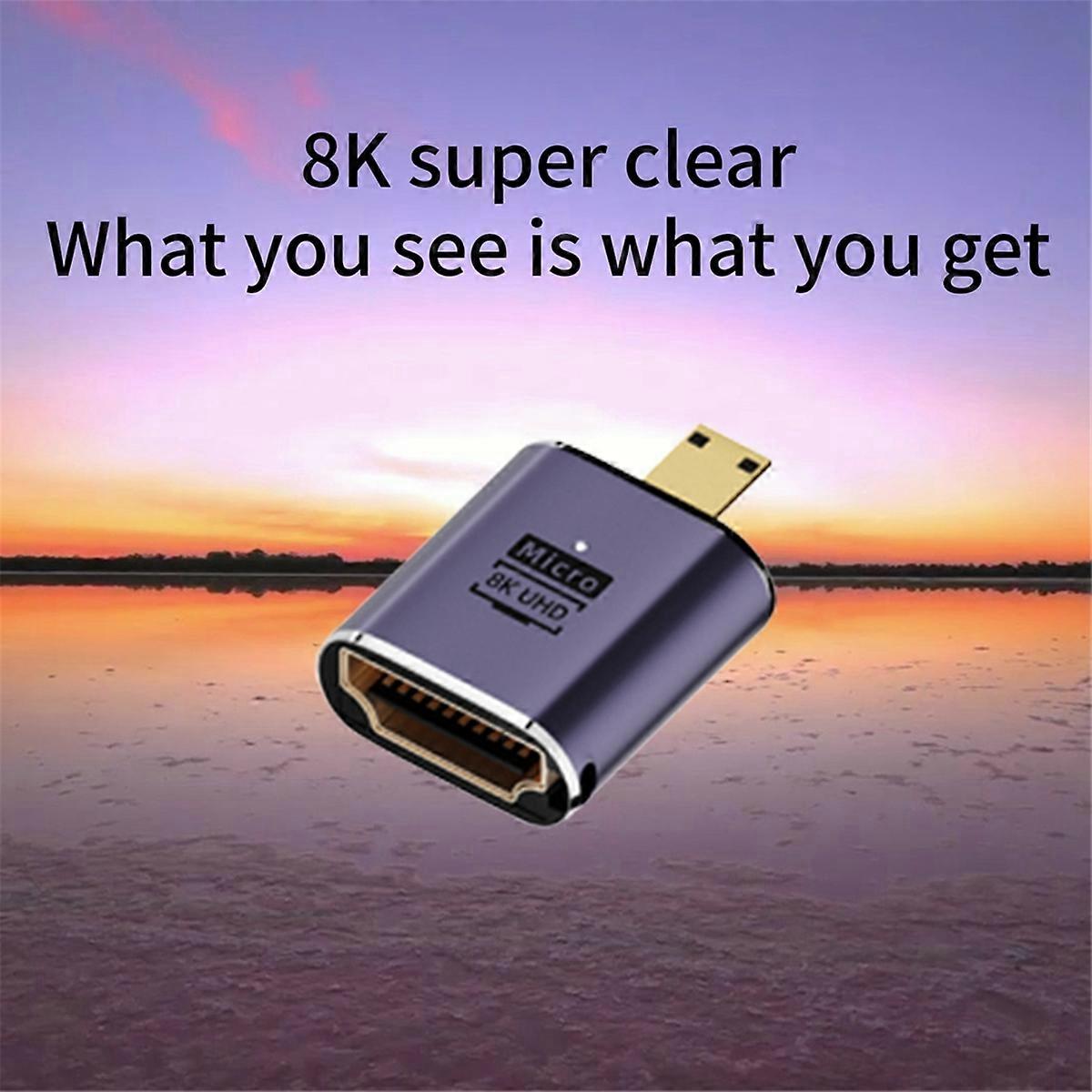 2 Pack 8K Micro--Compatible Adapter for Cameras HDTV Monitor