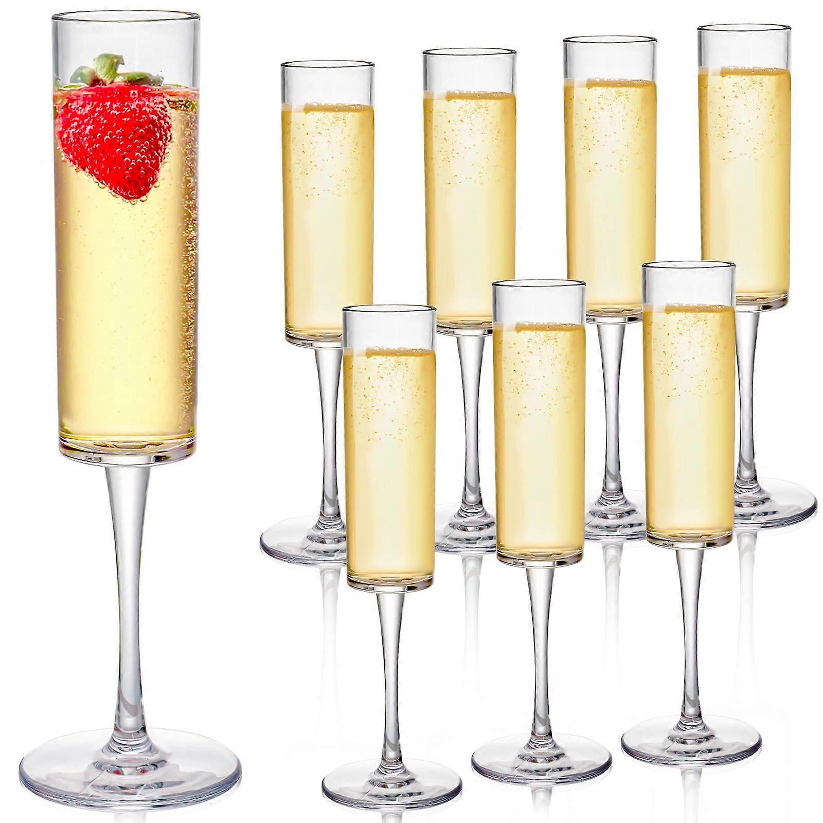 8 Unbreakable Champagne Flutes for Wedding Party 6 Oz
