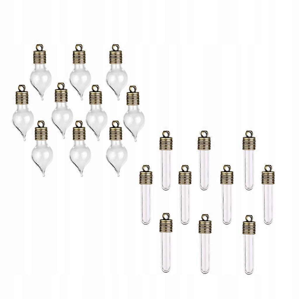 20 stycken Mini Empty Glass Teardrop Hängande Rör