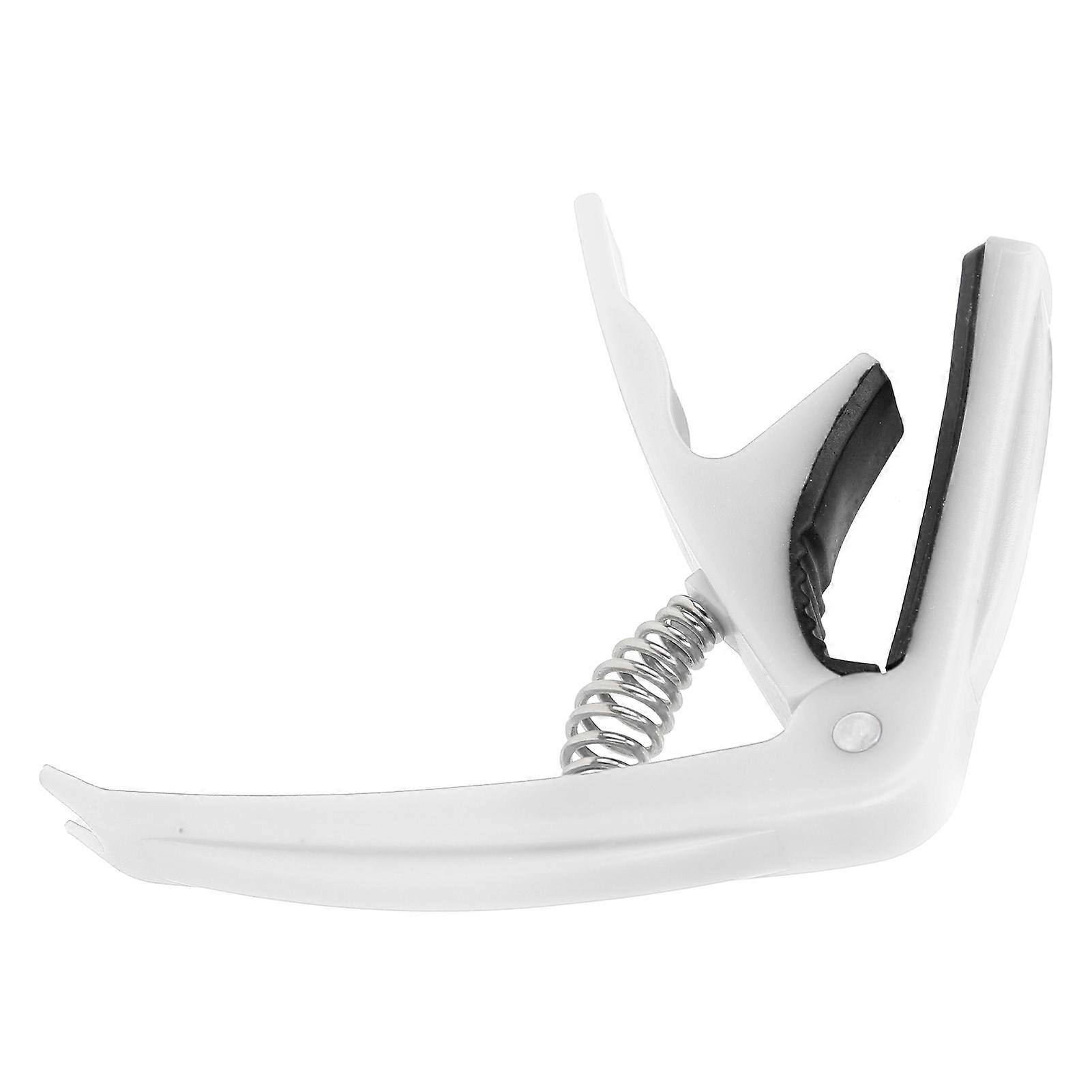 Spring-Loaded Guitar Capo Clamping ABS Shell White Tuning Tool