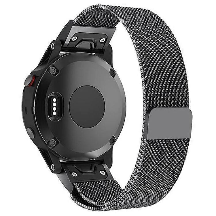 KALEBOL KLB-ML-001 Compatible For Garmin Fenix 7X / 7X Pro / 6X / 6X Pro / 5X Plus QuickFit 26mm Watch Band Milanese Strap