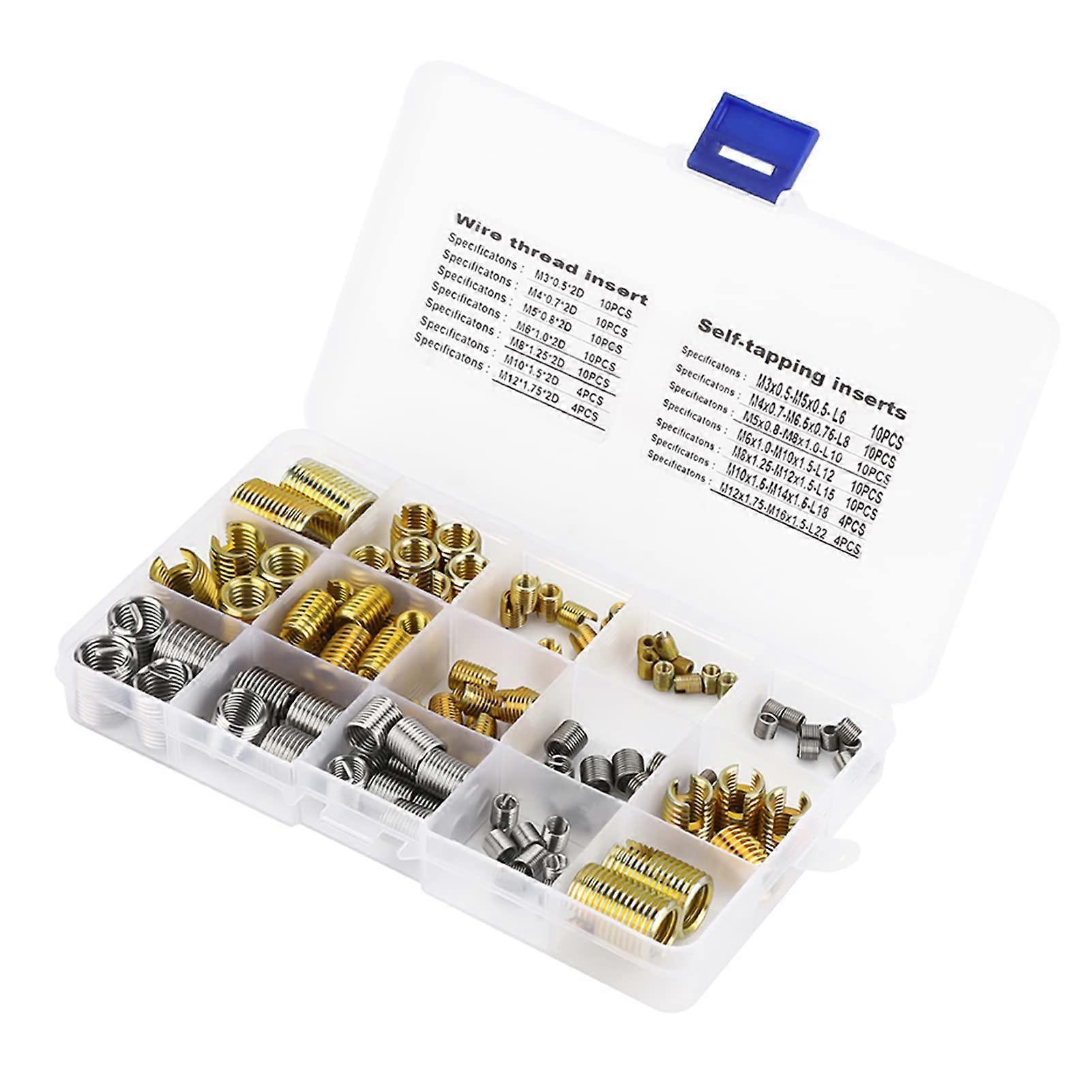 116Pcs Brass Thread Insert,Tig Self Tapping Thread Insert, Self Tapping Insert Torch Switch
