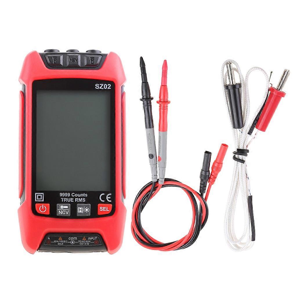 Digital Multimeter Voltage Current Resistance Tester with Flashlight NCV for Measuirng AC/for DC Voltage Current Frequen  Red