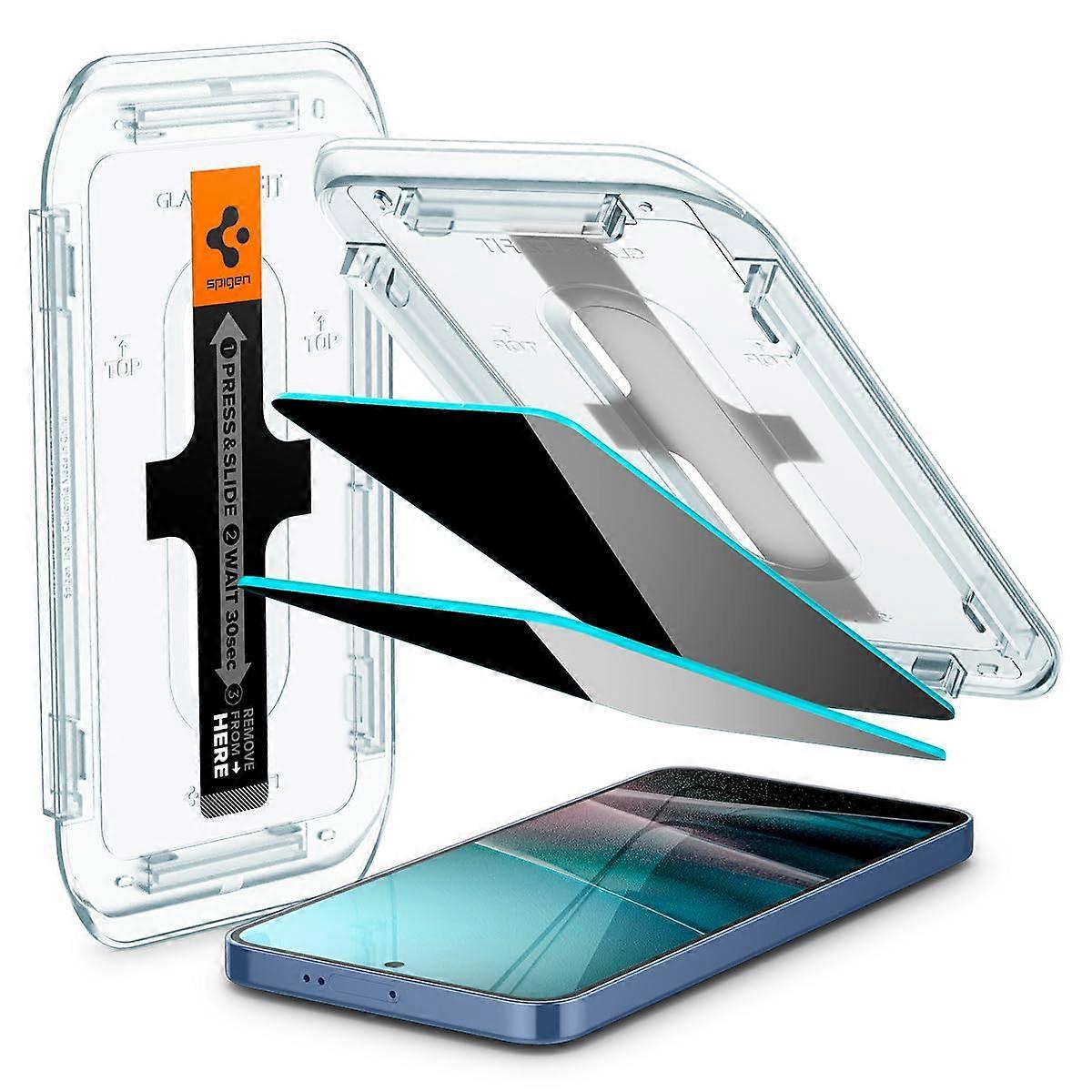 Tempered Glass Screen Protector GlasTR Ez Fit Privacy for Galaxy S25 and Galaxy S24 Case Friendly 2 Pack
