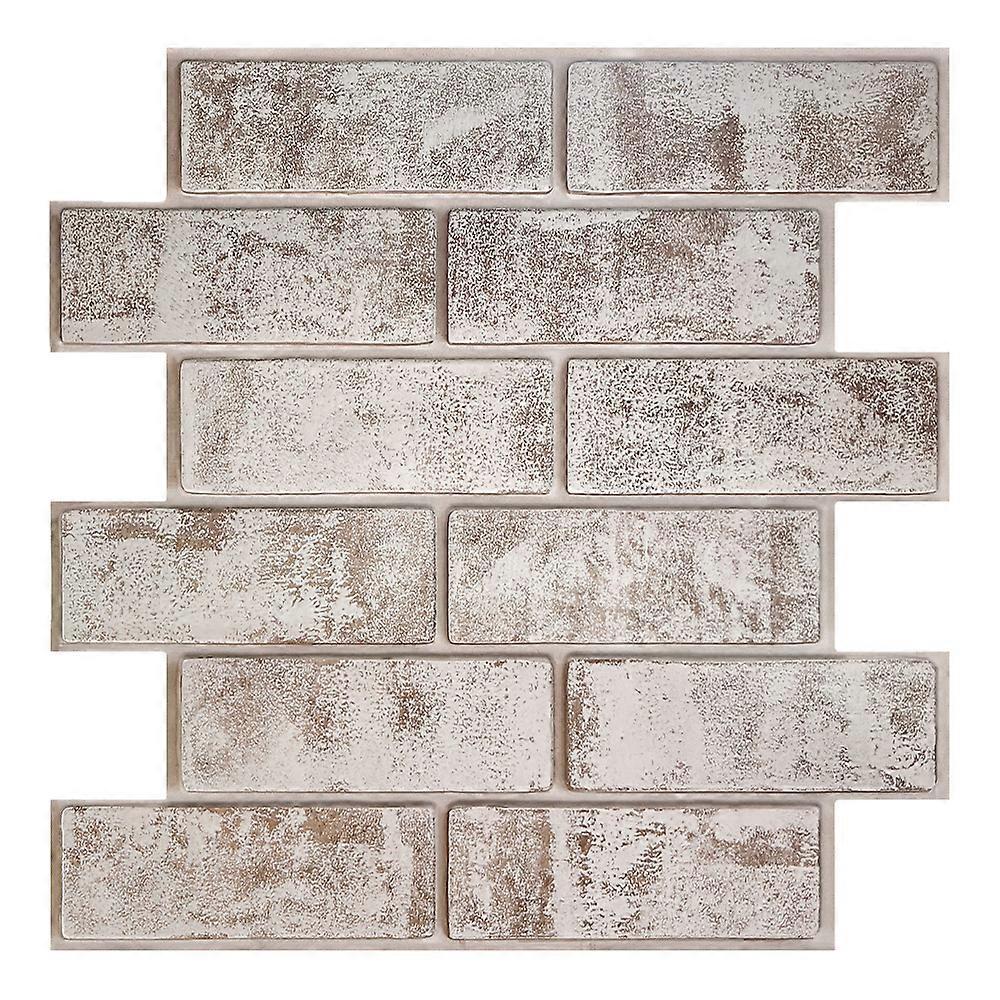 3D Pinkish Faux Brick Wall Panels – 10pcs Self-Adhesive PVC Tile Stickers for Vintage Wall Decor – 30x30cm