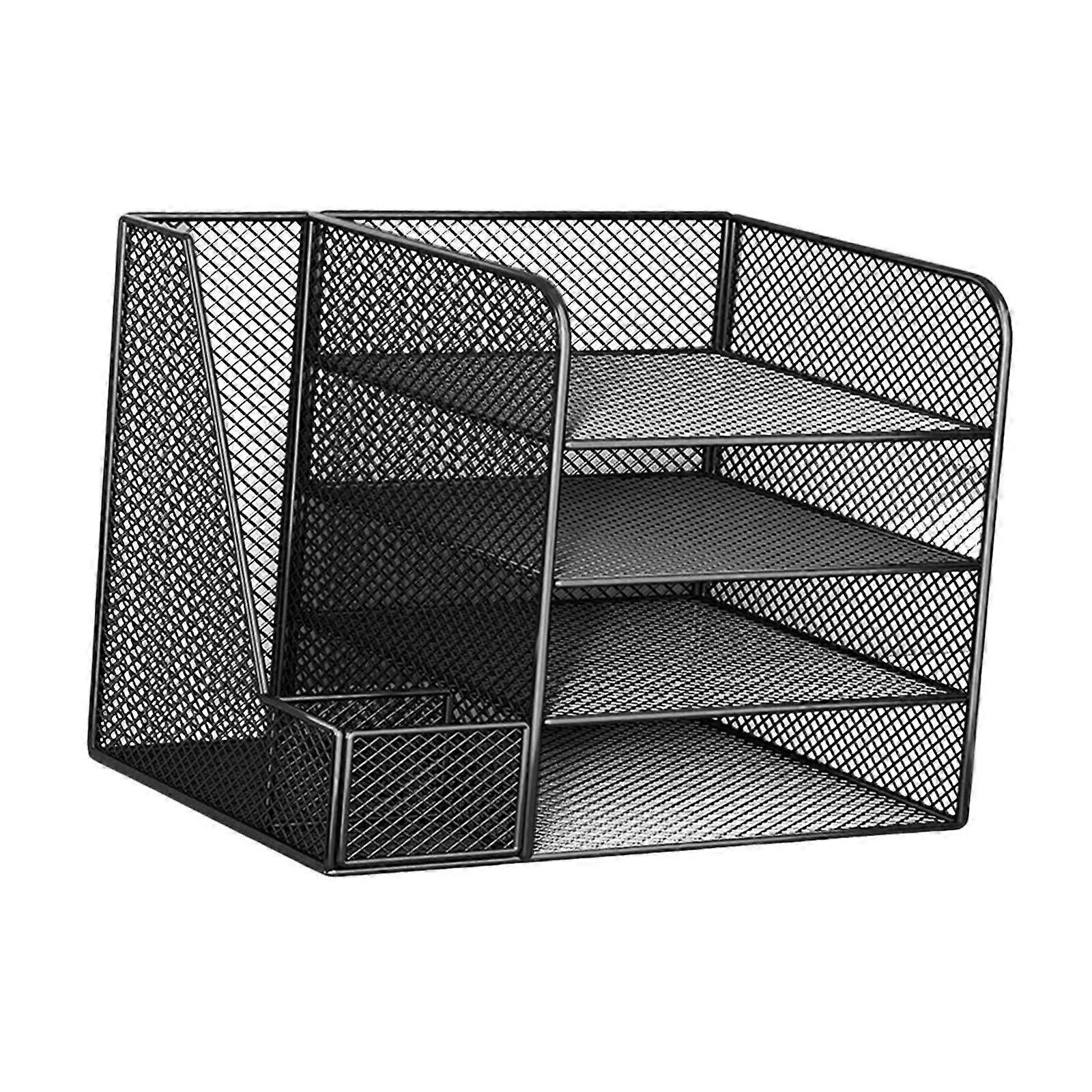 Desktop Organizer Document Storage Rack Bookshelf Portable Space Saving Mesh