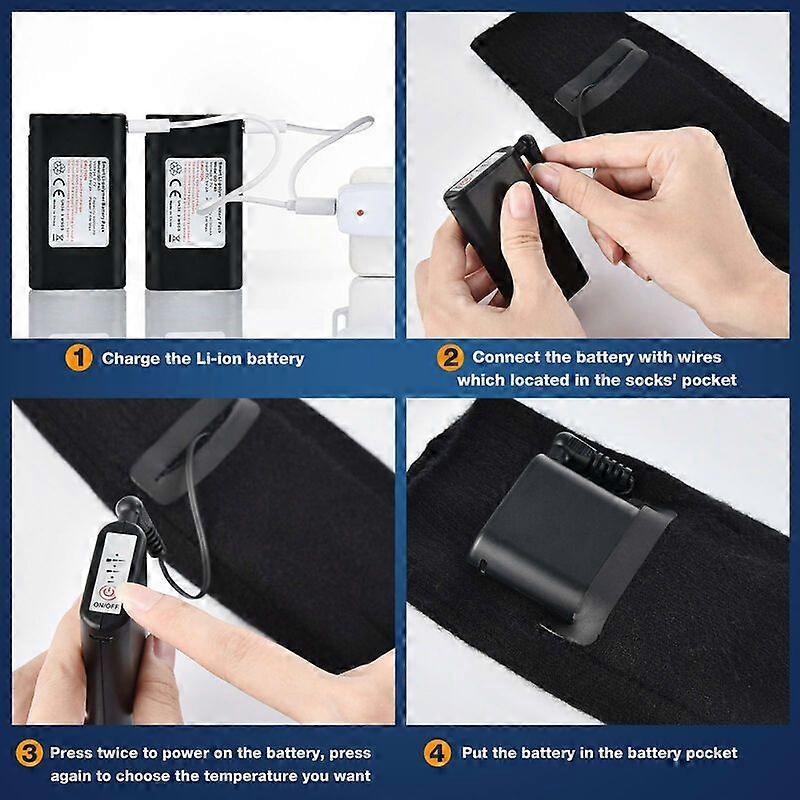 Rechargeable Electric Heated Socks with 3 Adjustable Temperature SettingsL