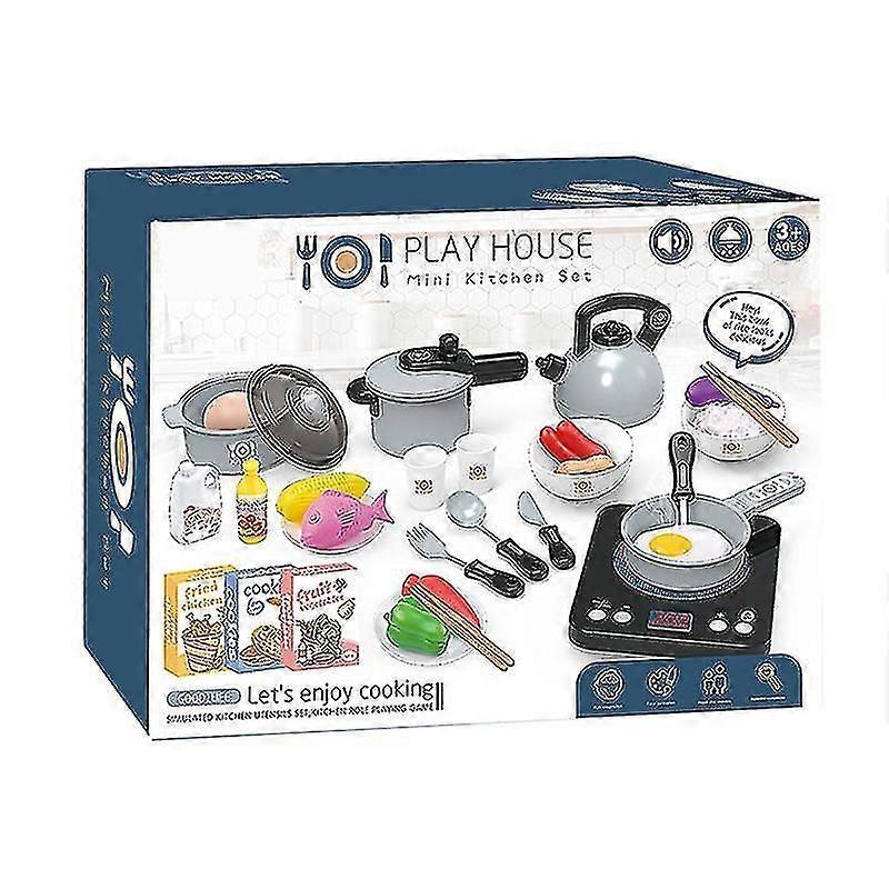 シミュレーション誘導調理器家電製品シリーズ子供の遊び屋キッチンおもちゃセット子供のお気に入りの誕生日プレゼントクリスマスプレゼント(青)Ns2