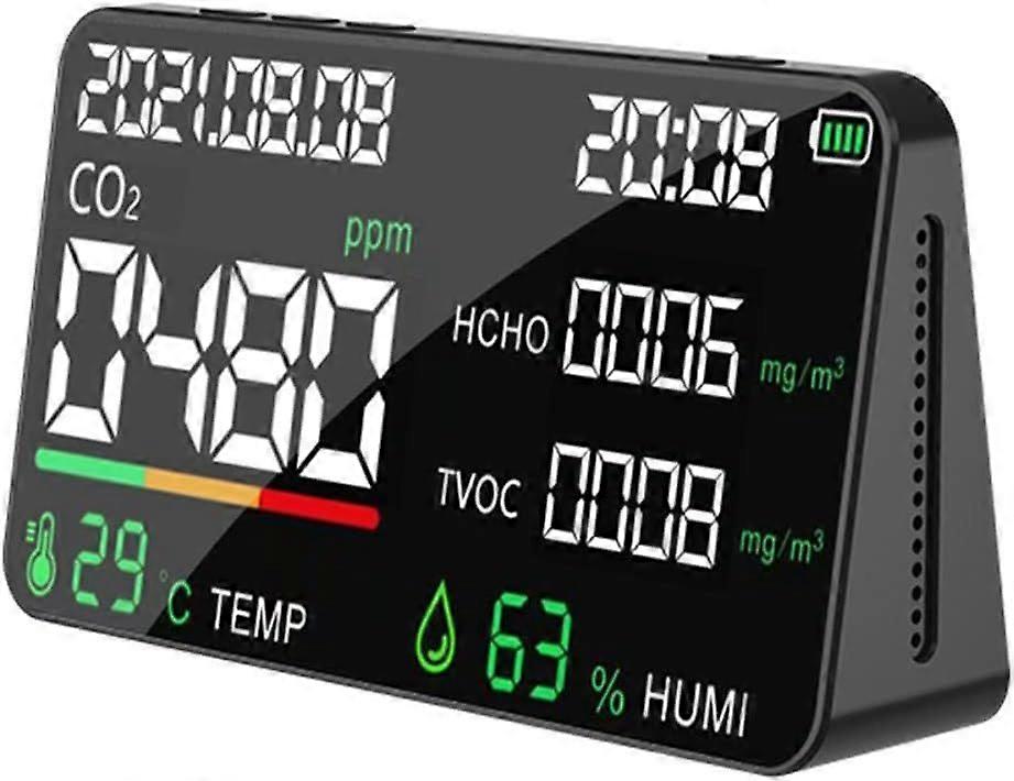 Air Quality Detector Multifunctional CO2 Tester (Black)