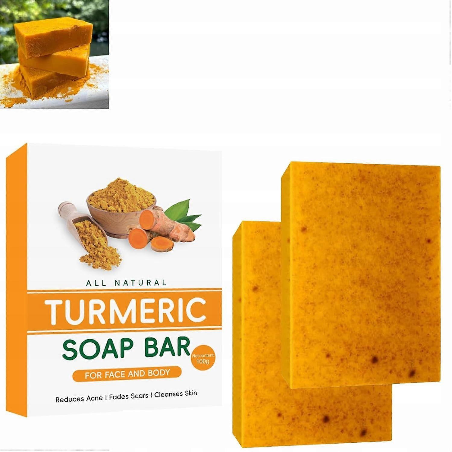 Soap With Lemon Turmeric For Dark Stains, Lightening Soap With Turmeric