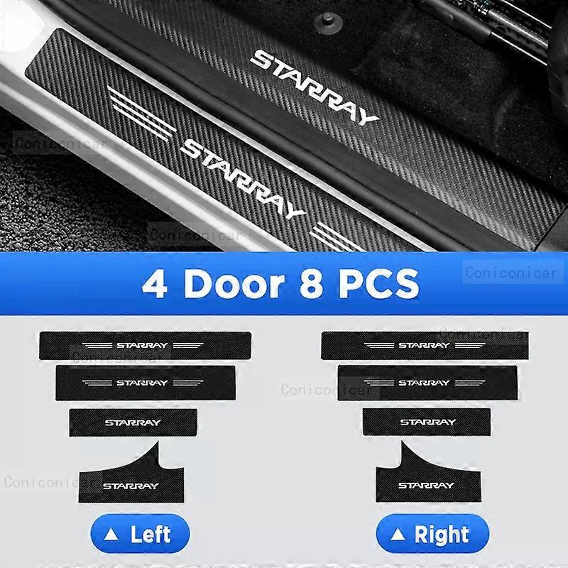 תואם GEELY STARRAY 2024 אוטומטי דלת תא המטען שומר דלת אדן דוושה סיבי פחמן מרקם אביזרי עור סטיילינג רכב מדבקה
