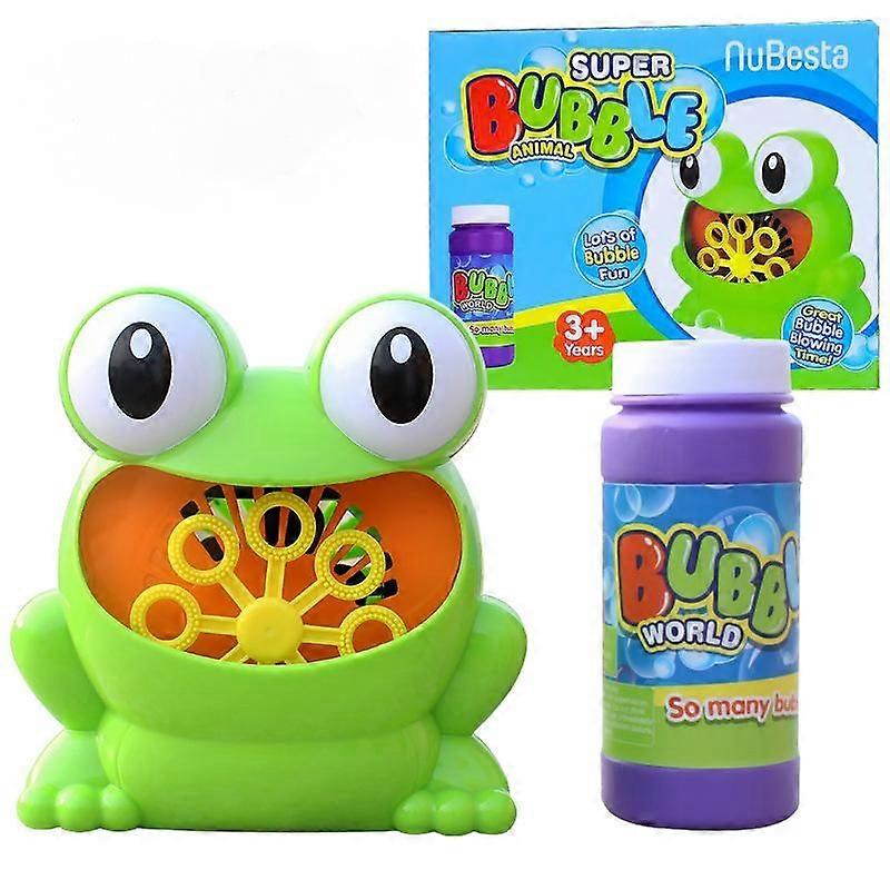 Frog Bubble Machine Toy for Kids, Babies, Toddlers Automatic Bubble Maker Toy with 1 Bottle of Solution