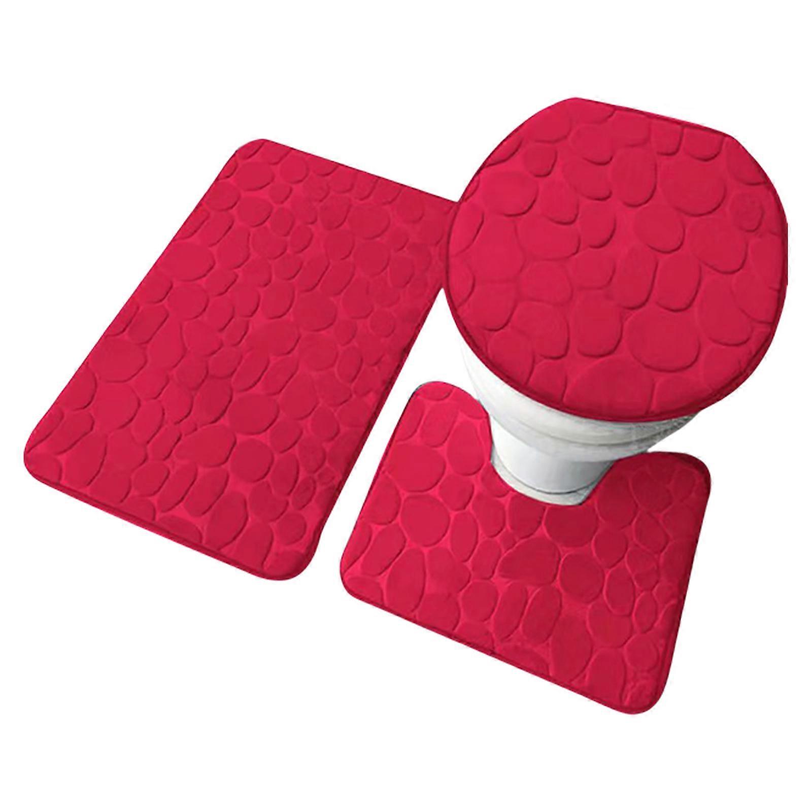 Absorbent Comfortable Corals Fleece Bath Mats Set Ushaped Mats Rectangular Mats Ovals Mats for Safety in Moist Environment  U shaped pad Square 