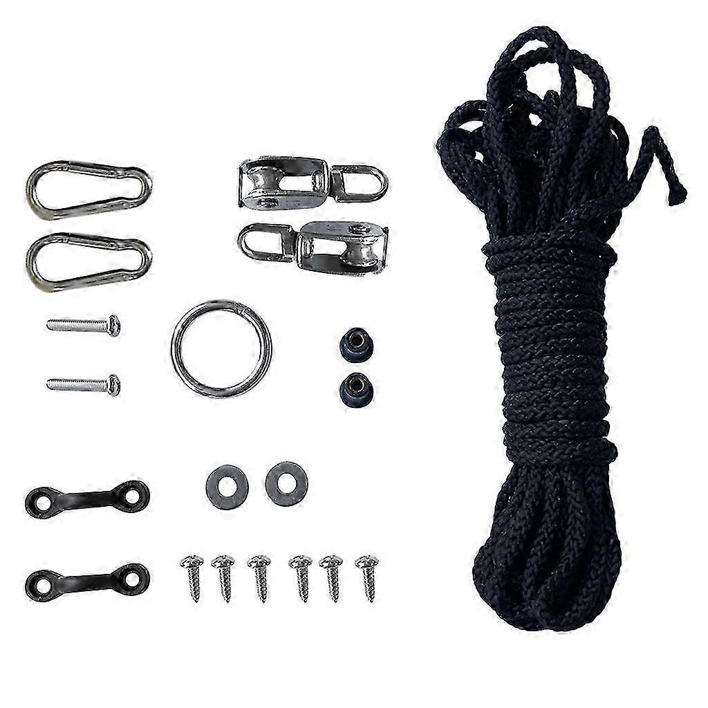 Durable Kayak Boat Anchor Trolley Kit Deck Loop Pad Pulley Hardware