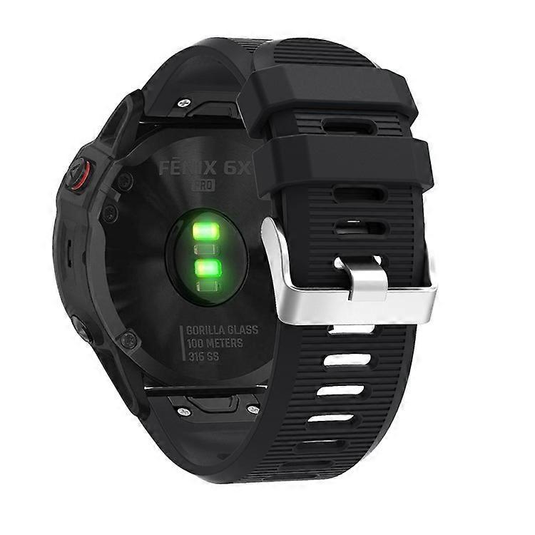Cross Grain Silicone Smart Watch Band Strap Replacement Compatible For Garmin Fenix 7X/6X Sapphire GPS/6X Pro/6X GPS/5X GPS/5X Plu
