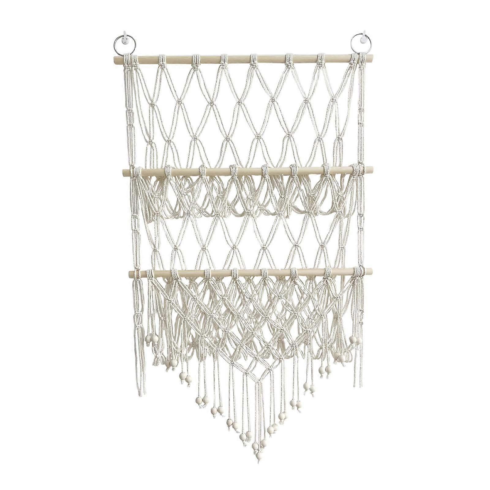 Stuffed Animals Net Hammock Soft Wall Hanging Macrame Space Saving Rope