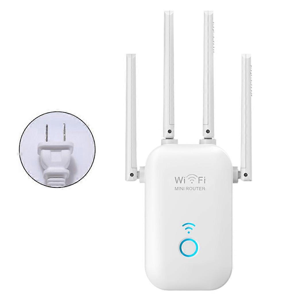 High-power 5G WiFi Extender Wireless Signal Repeater Booster Wall-Through Strong WiFi-Dual Band Antennas 360° Full Cover White