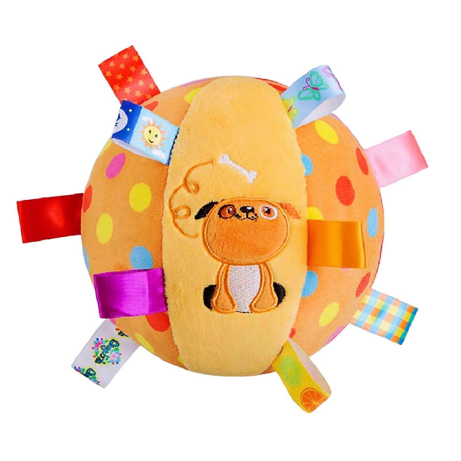 Puppy Ball Toy pour Medium & Small Squeak Tug-of-war Elastic Ball Plush-Tug-of-war Cartoon Dog Chew Toy