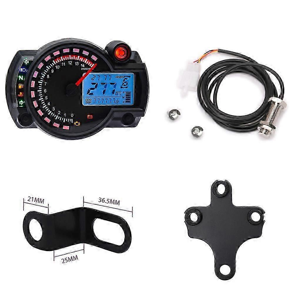 KOSO RX2N Tachometer Fuel Gauge Motorcycle Speedometer LCD Digital Motorcycle Odometer Speedometer MAX 299KM/H 7 Colors Dashboard~24489