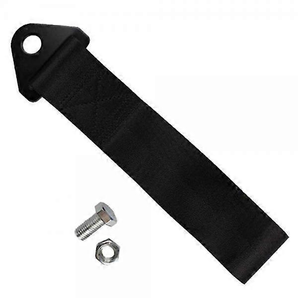 2xCar Automotive Tow Strap Set Front/Rear Hook Black